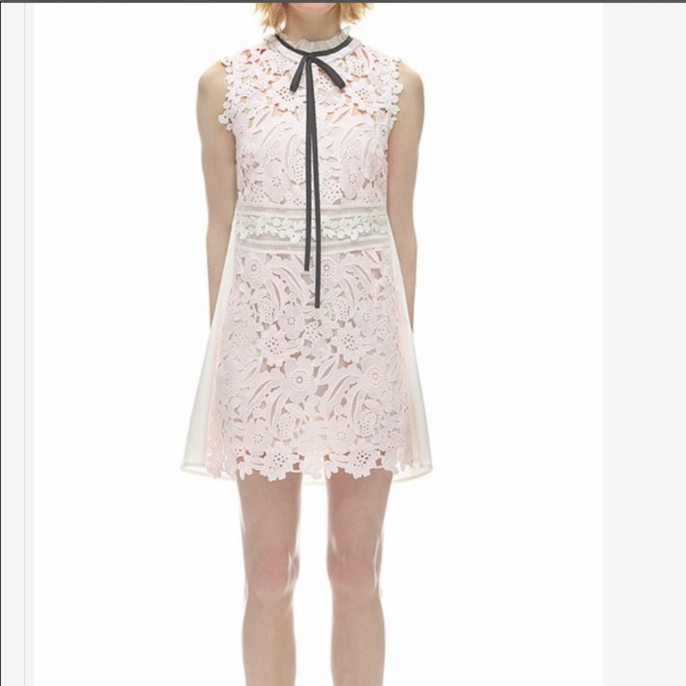 self portrait sleeveless cute pink dress，uk8